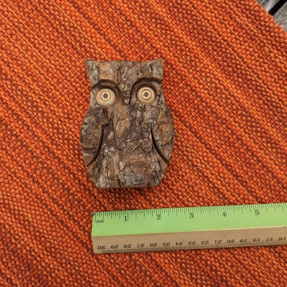 Wooden Carved Owl Decor - Picture 10 of 11